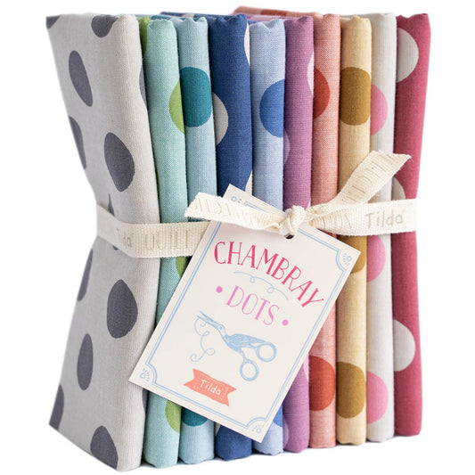 Tilda Chambray Dots Fat Quarter Bundle – 10 Piece Bundle