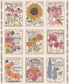 My Secret Garden Cloud Seed Packet Panel Fabric – Stacy Iest Hsu