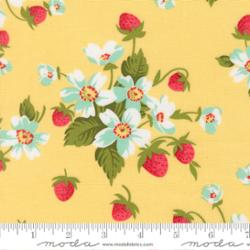 Bloomsberry Buttermilk In Bloom Florals Strawberries Fabric – Camille Roskelley