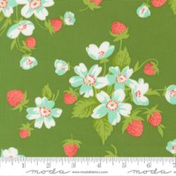 Bloomsberry Green In Bloom Florals Strawberries Fabric – Camille Roskelley