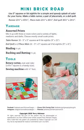 Mini Brick Road Quilt Pattern
