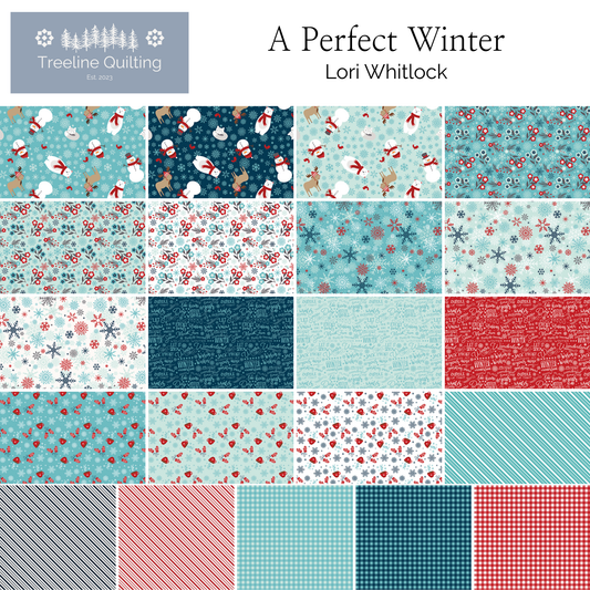 A Perfect Winter fabric grid. 21 piece collection
