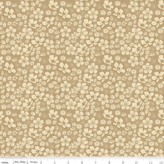Morning Latte Tonal Floral Camel
