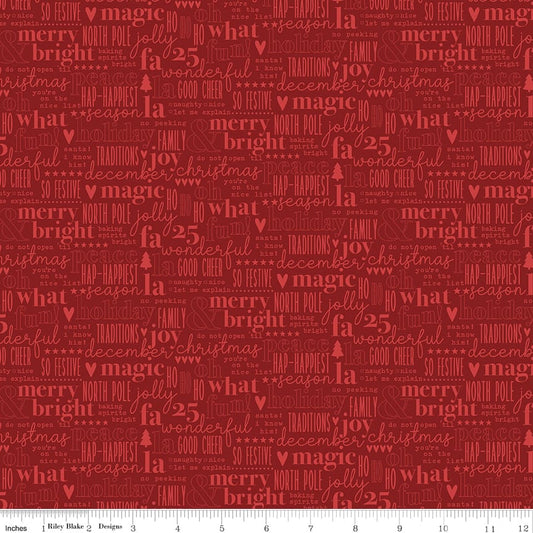 Evergreen Wishes Text Red