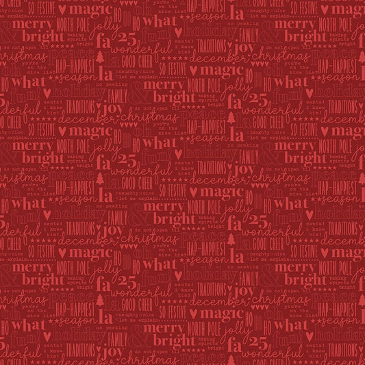 Evergreen Wishes Text Red