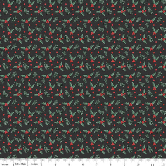 Evergreen Wishes Holly Berries Black