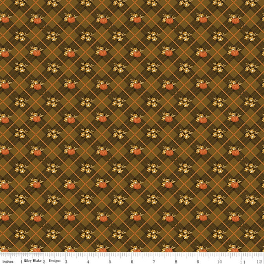 Bountiful Pumpkin Plaid Suede
