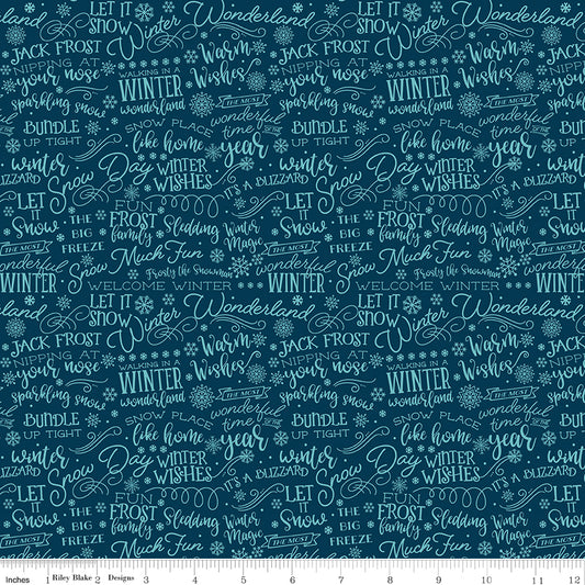 A Perfect Winter Text Navy