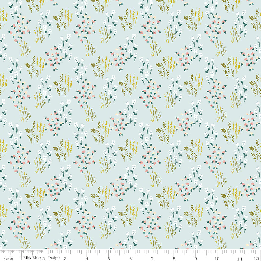 Petals & Hazel Meadow Powder Yardage