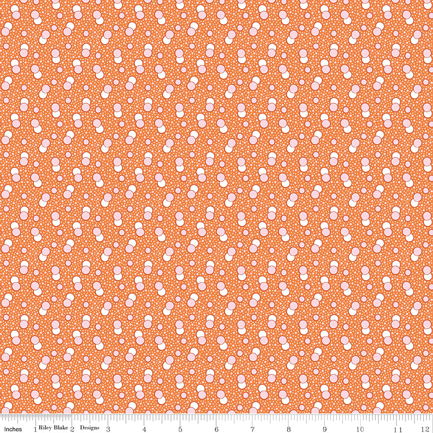 Traditional 30's Dots Orange Yardage