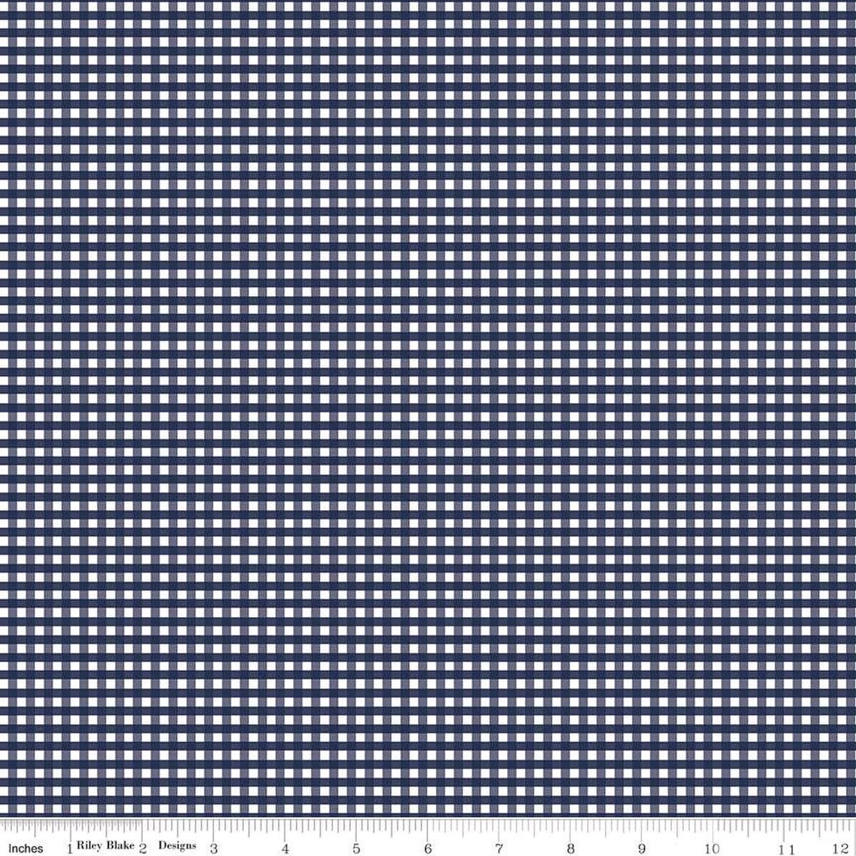 1/8 Inch Small Gingham Navy
