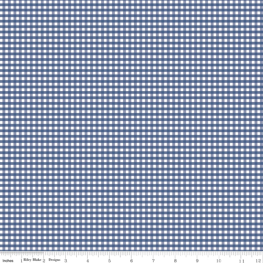 1/8" Small Gingham Denim
