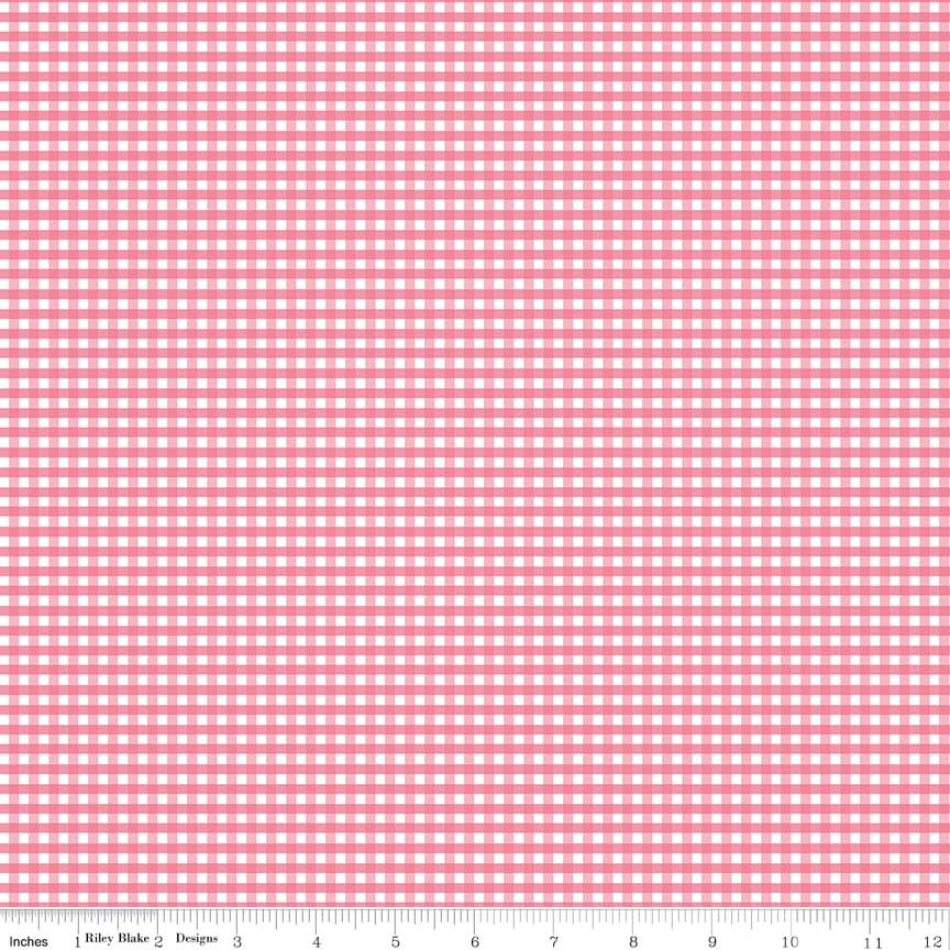 1/8" Small Gingham Sugar Pink