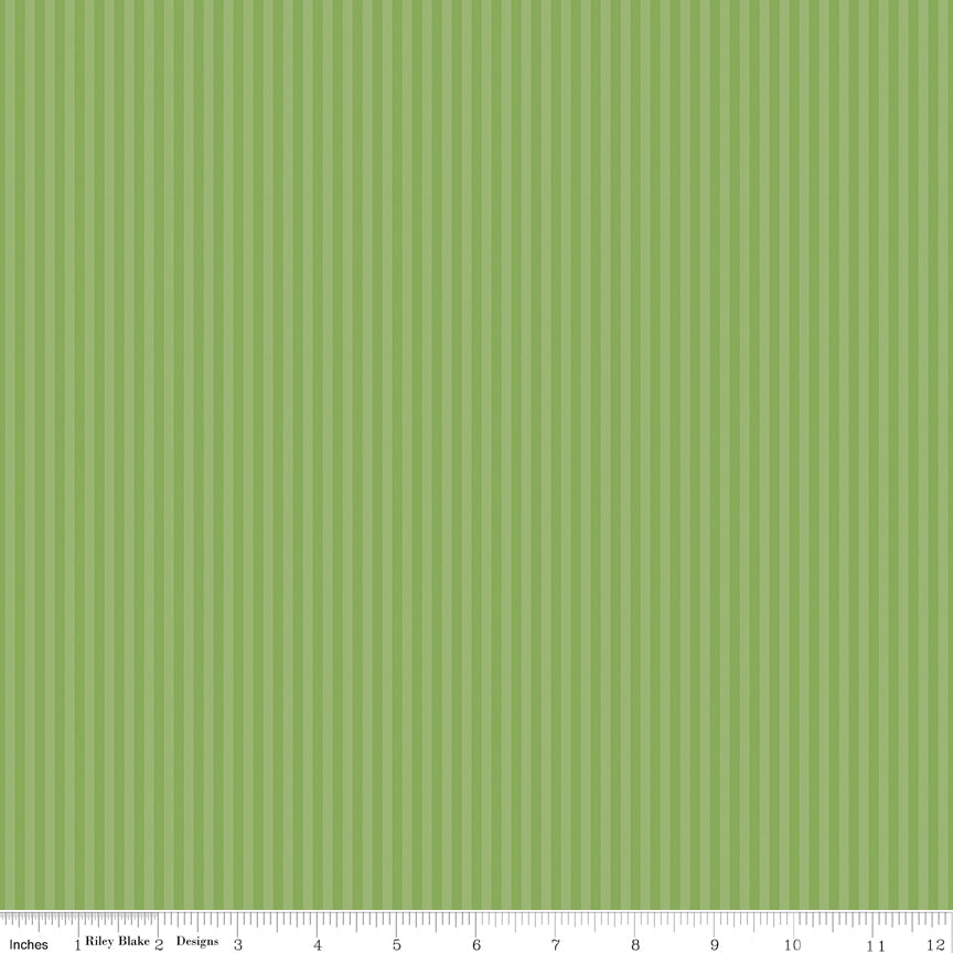 Tonal Stripe Green Yardage