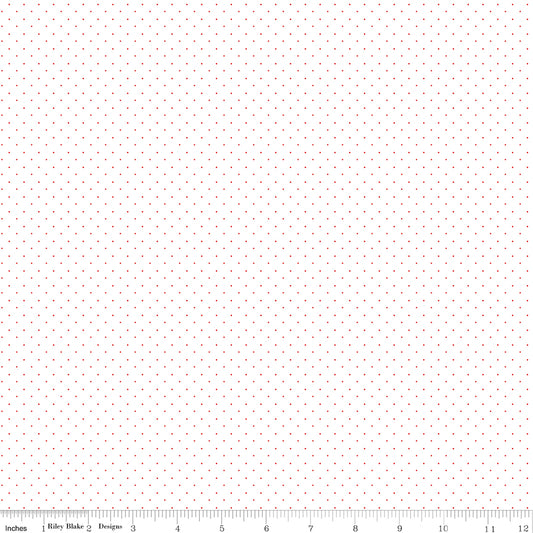 American Jane Pindots Red on White Yardage