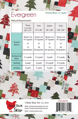 Evergreen - Cluck Cluck Sew Quilt Pattern