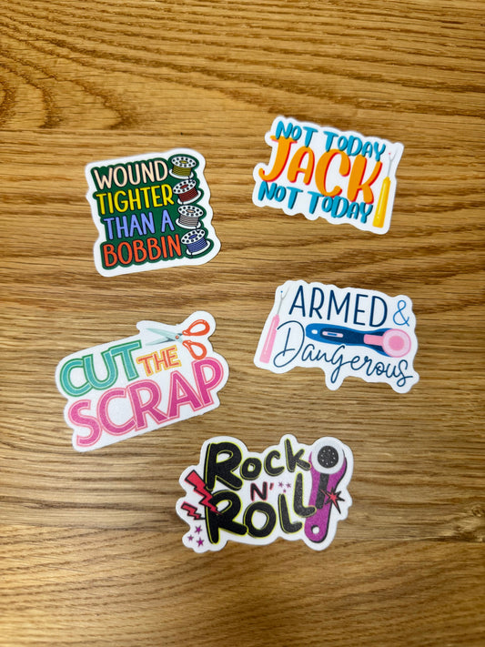 My Bestie Quilt Co. Curated Vinyl Sticker Variety Pack – Set of 5