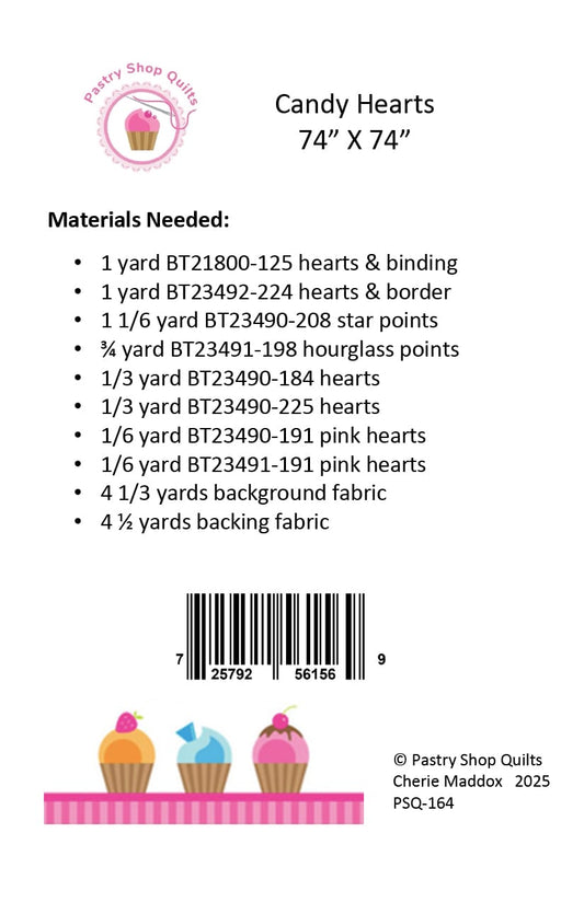 Pastry Shop Quilts Candy Hearts Quilt Pattern