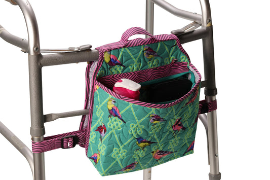 Sidekick Pattern by By Annie shown hanging on a walker