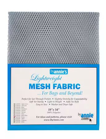 By Annie Lightweight Mesh Fabric Pewter 18x54