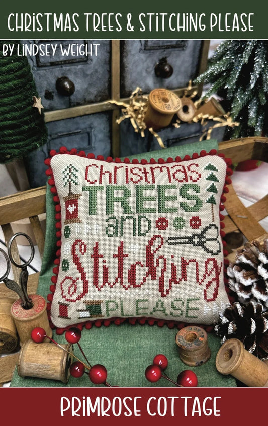 Christmas Trees & Stitching Please Cross Stitch Pattern