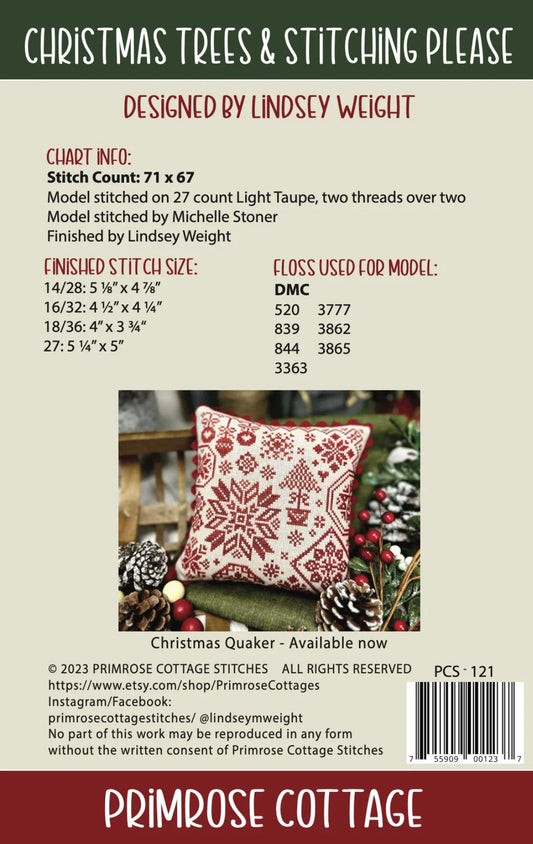 Christmas Trees & Stitching Please Cross Stitch Pattern