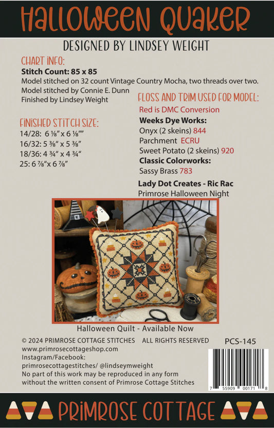 Halloween Quaker Cross Stitch Pattern