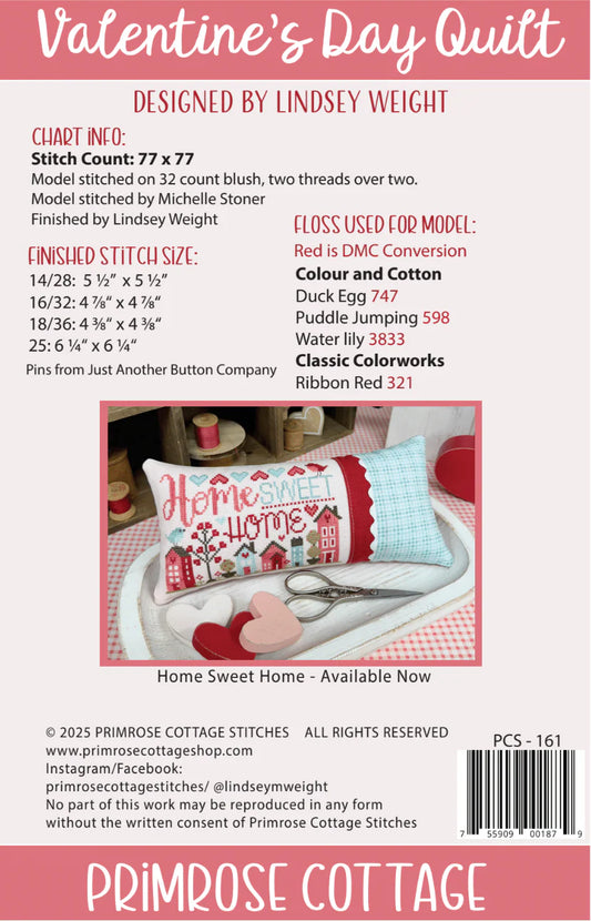 Valentine's Day Quilt Cross Stitch Pattern