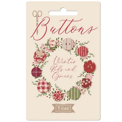 Tilda Creating Memories – Winter Fabric-Covered Buttons (10 pcs)