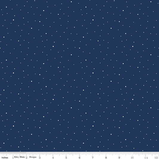 Dapple Dot 108 Inch Wide Back - Navy Yardage