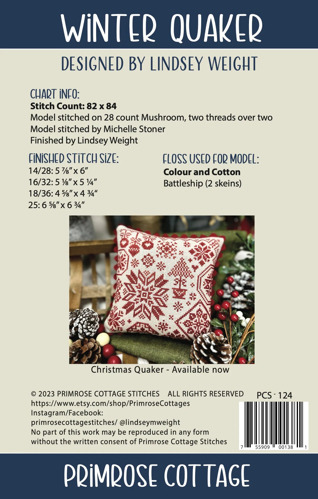 Winter Quaker Cross Stitch Pattern