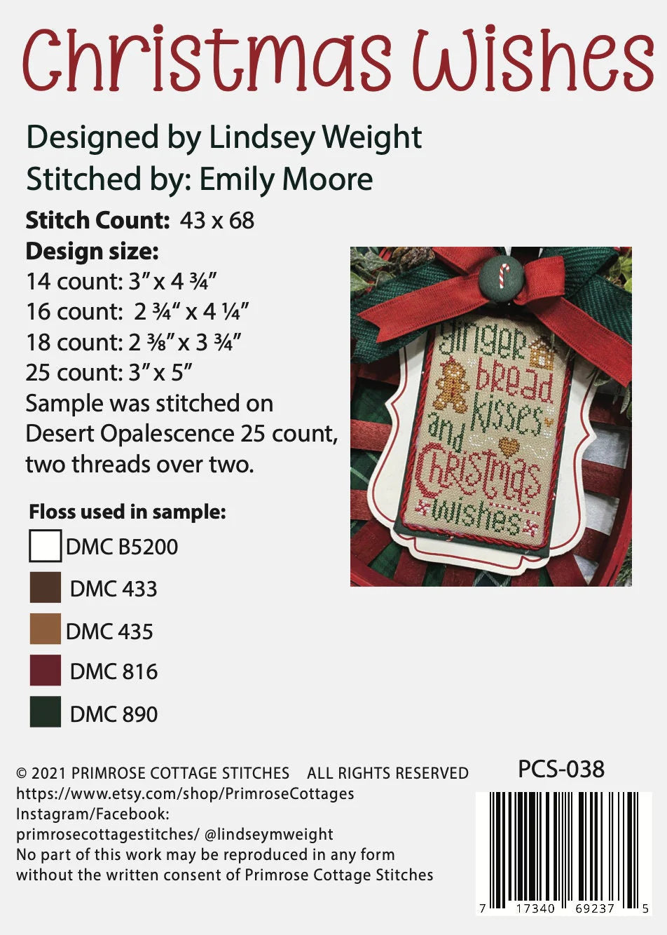 Christmas Wishes Cross Stitch Pattern
