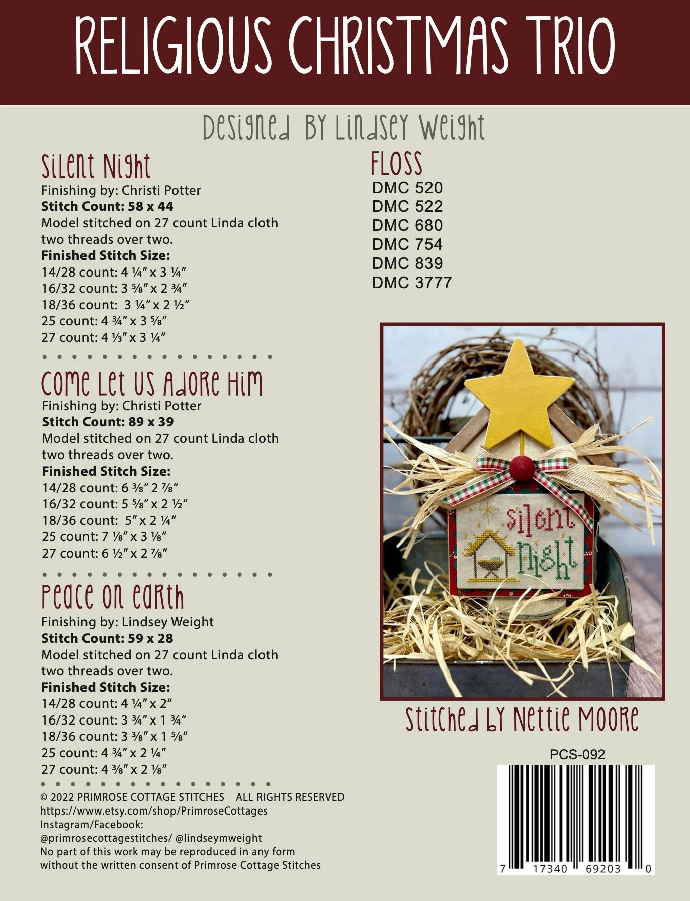 Religious Christmas Trio Cross Stitch Pattern