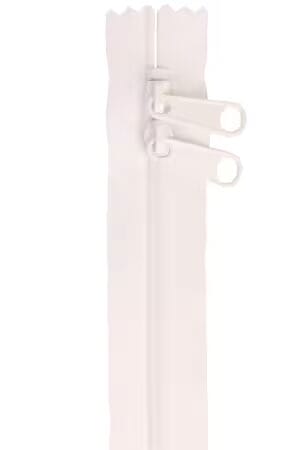 By Annie 30" Double Slide Zipper – White
