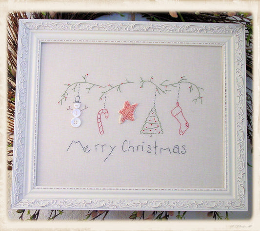 Merry Christmas Embroidery Pattern – Plumcute