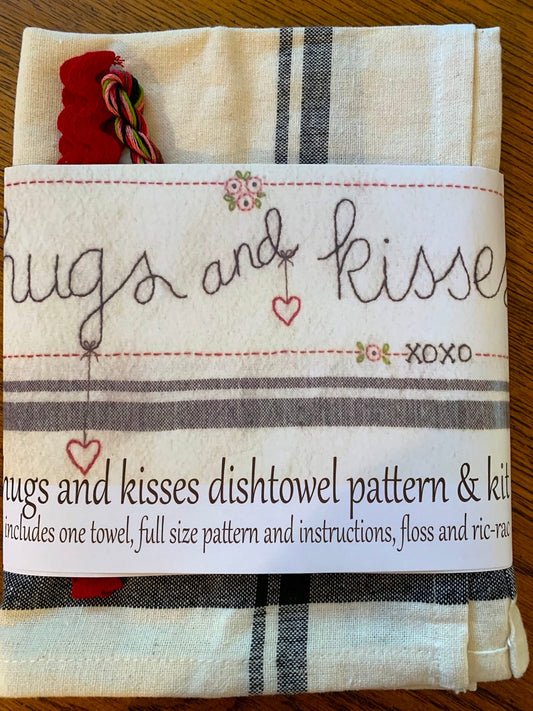 Hugs & Kisses Dishtowel Embroidery Kit – Bareroots