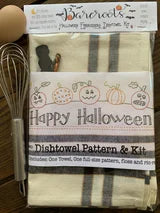 Happy Halloween Embroidery Dishtowel Kit – Bareroots