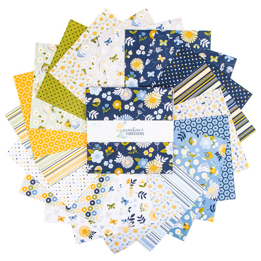 Sunshine and Dandelions fabric collection by Traci Reed for Riley Blake 10 inch stacker
