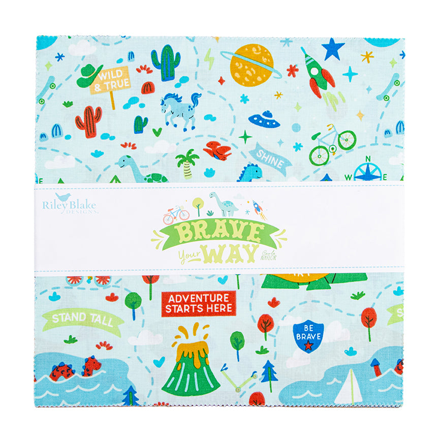 10 inch stacker of Brave Your Way fabric collection 