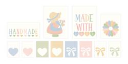 Handmade Sweetness assortment of 12 woven quilt labels