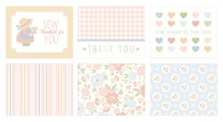Set of six Handmade Sweetness quilting greeting cards with white envelopes
