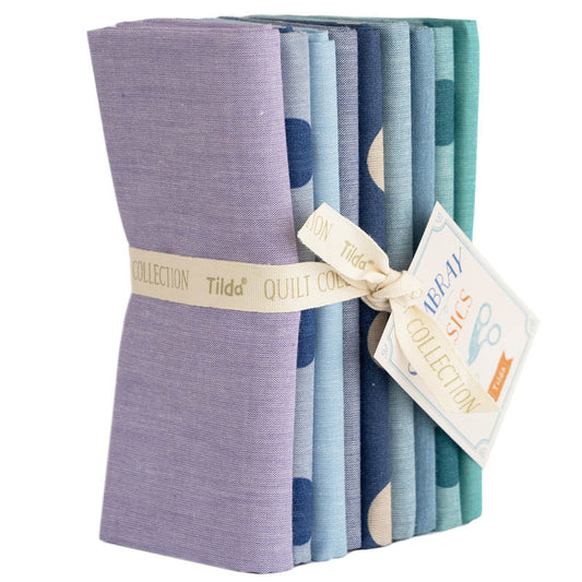 Tilda Seasonal Chambray Fat Quarter Bundle 9pc – Summer Blues