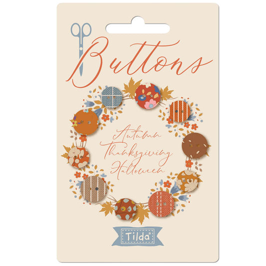 Tilda Creating Memories – Autumn Fabric-Covered Buttons (10 pcs)