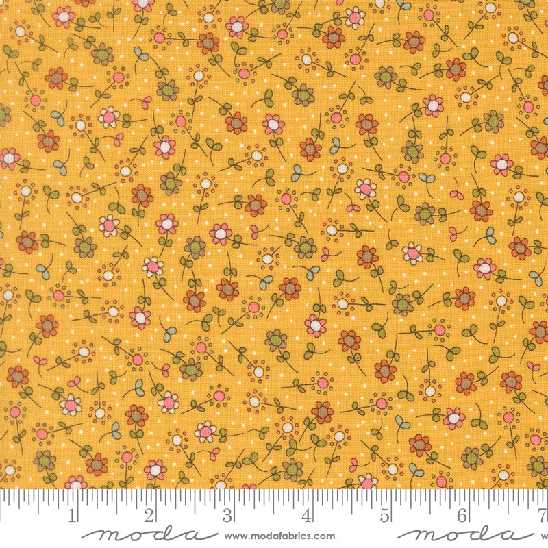 Bug Collector Meadow small floral in Sunshine, quilting fabric by Sweetwater for Moda Fabrics, 55733-15