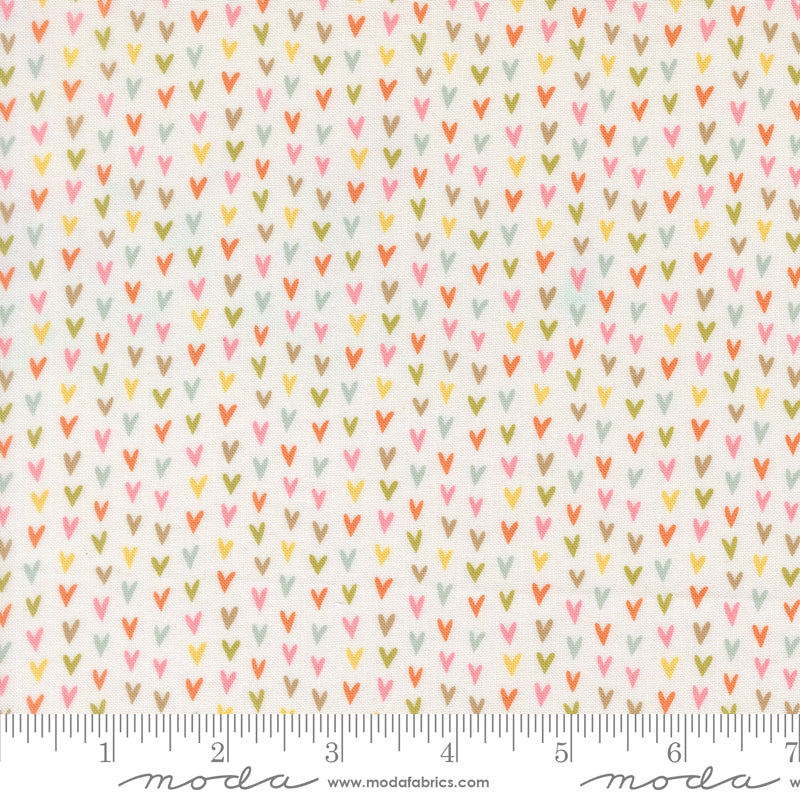 Bug Collector Love Bug heart stripe on Cloud, quilting fabric by Sweetwater for Moda Fabrics, 55734-11