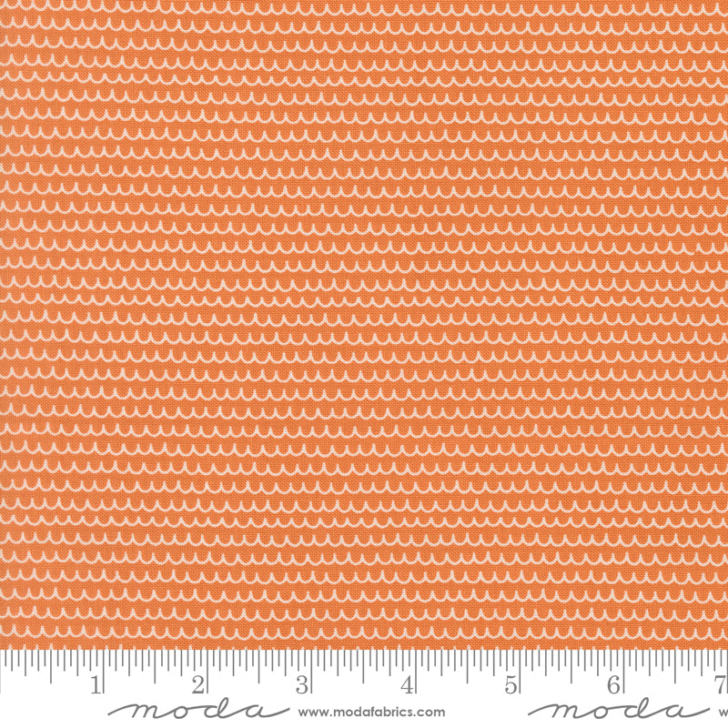 Bug Collector Squiggles stripe in Orange, quilting fabric by Sweetwater for Moda Fabrics, 55735-26