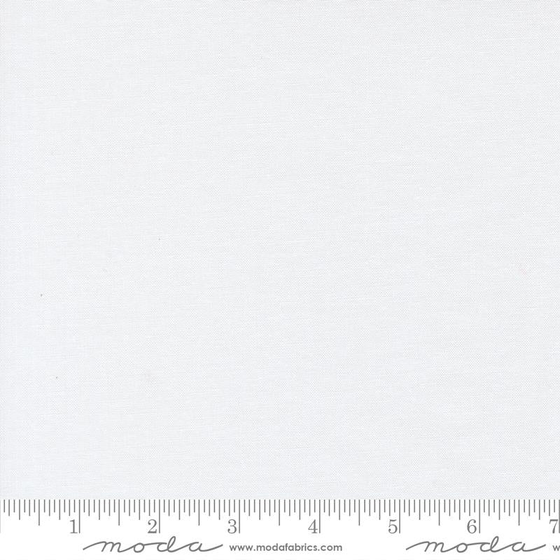 Bella white white fabric swatch with ruler