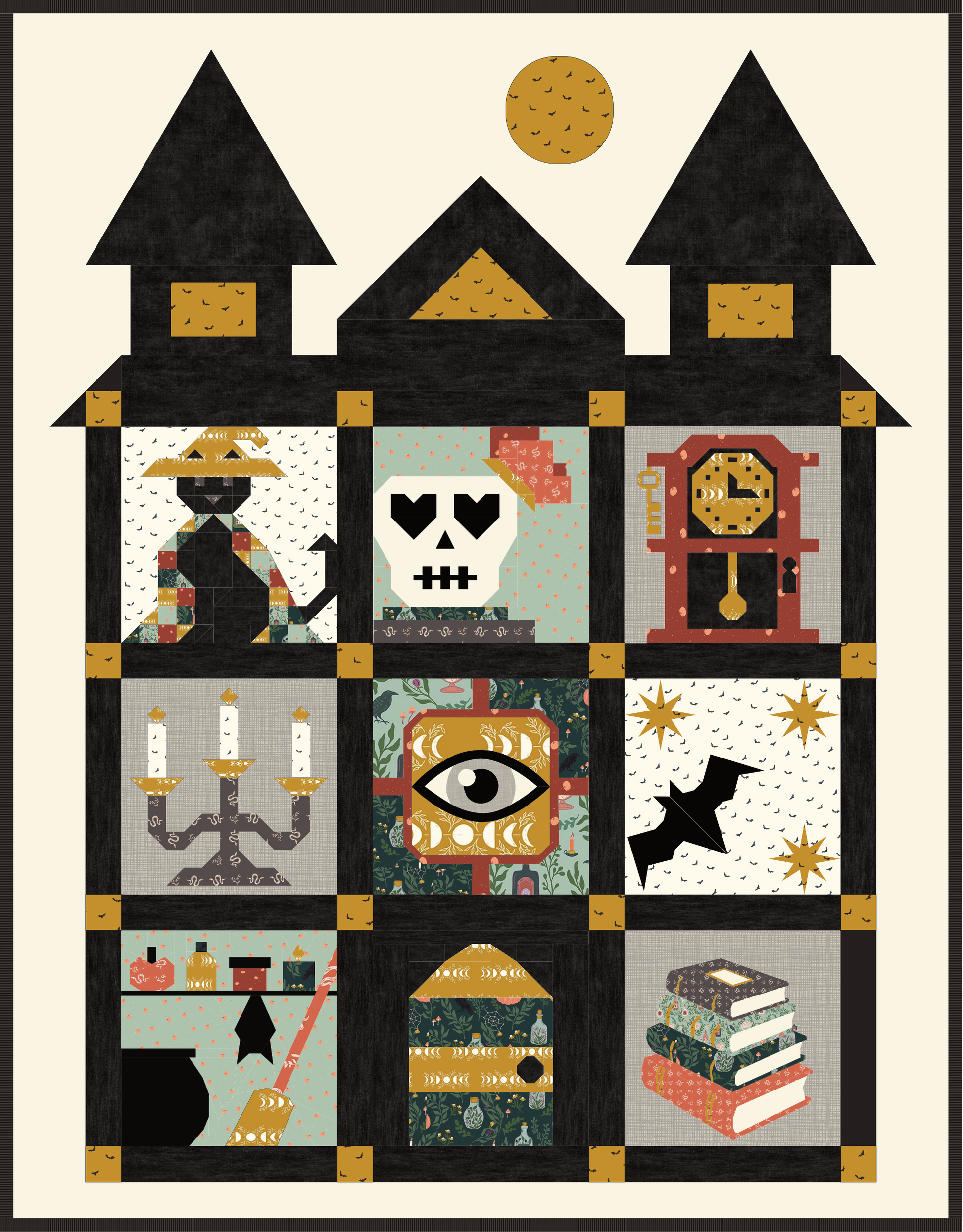 The Forgotten Rooms Quilt Kit – Apothecary Solid Background
