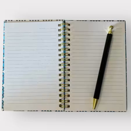 Quilt Jazz Spiral Notebook Blue
