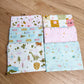 Six-piece Brave Your Way petite fat quarter bundle in Petal and Songbird pink and mint fabrics, by Cayla Naylor for Riley Blake Designs.